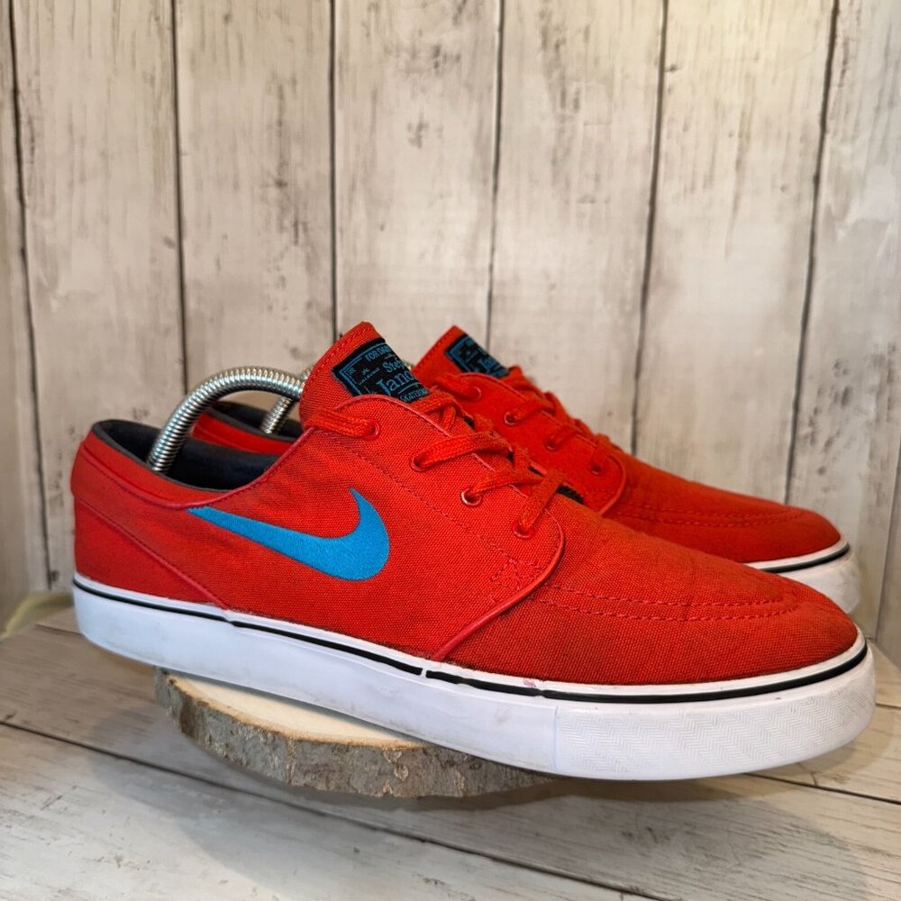 Nike SB Zoom Stefan Janoski Men's Size 10 Red Canvas Sneakers Shoes 615957-640 - Picture 6 of 7